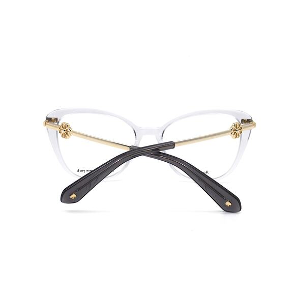 NEW KATE SPADE FLAVIA GREY CRYSTAL GOLD AUTHENTIC EYEGLASSES FRAME - Picture 9 of 9